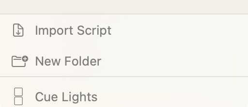 Import Script at the bottom of the sidebar on a Mac